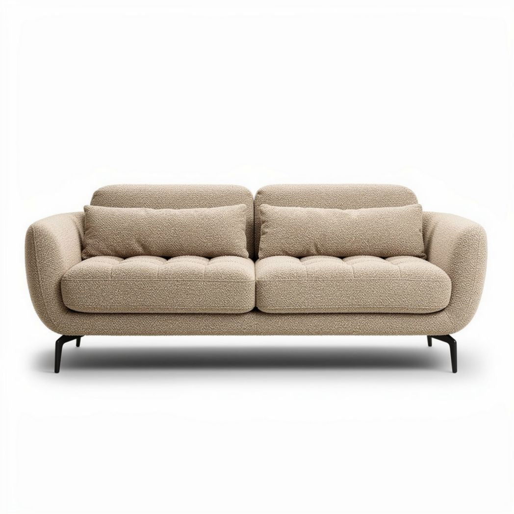 Modern 3-seater sofa with removable cushions in green fabric 240 x 100 x 85cm