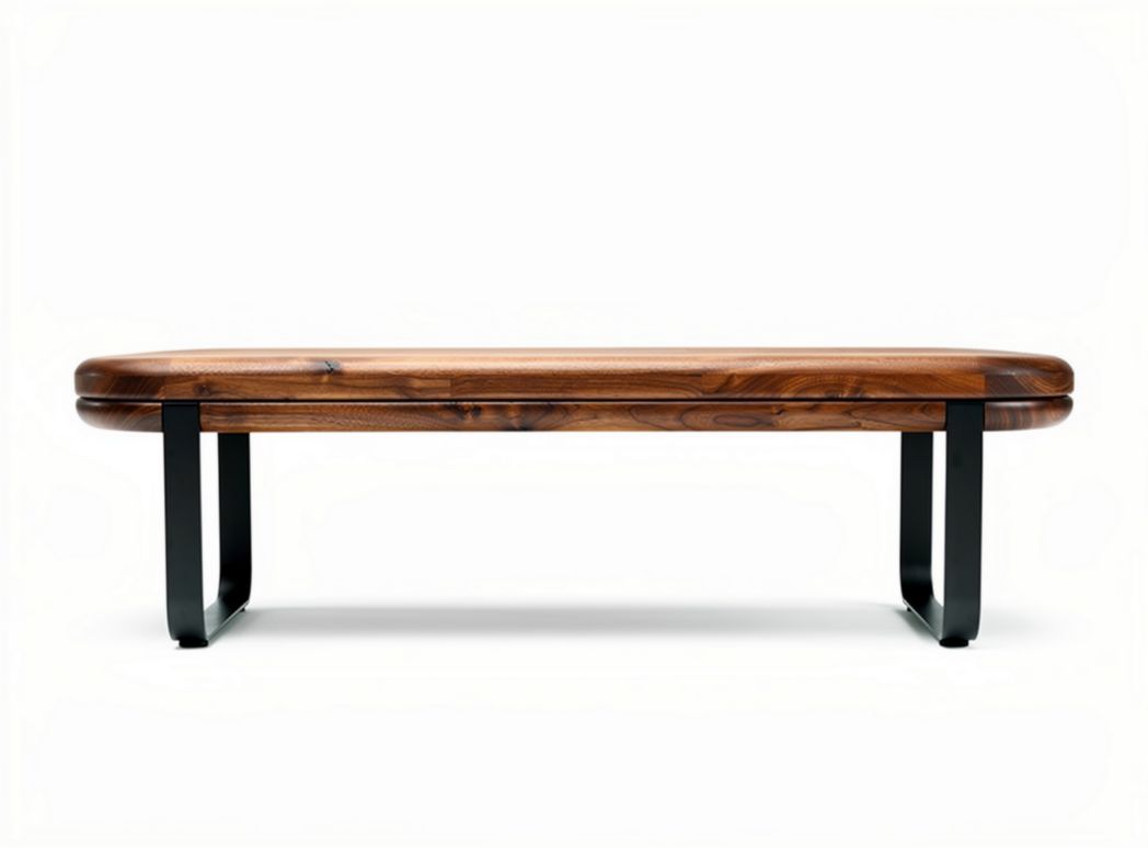 Wooden coffee table with black metal legs 150 x 80 x 40cm
