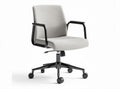 Adjustable gray fabric office chair with armrests and swivel base 45 x 45 x 90cm