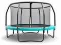 Round outdoor trampoline with safety net 250 x 250 x 250cm blue and black frame