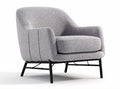 Gray upholstered lounge chair with metal frame 80 x 80 x 80cm