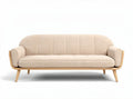 Modern minimalist sofa in beige fabric with wooden legs 200 x 85 x 75cm