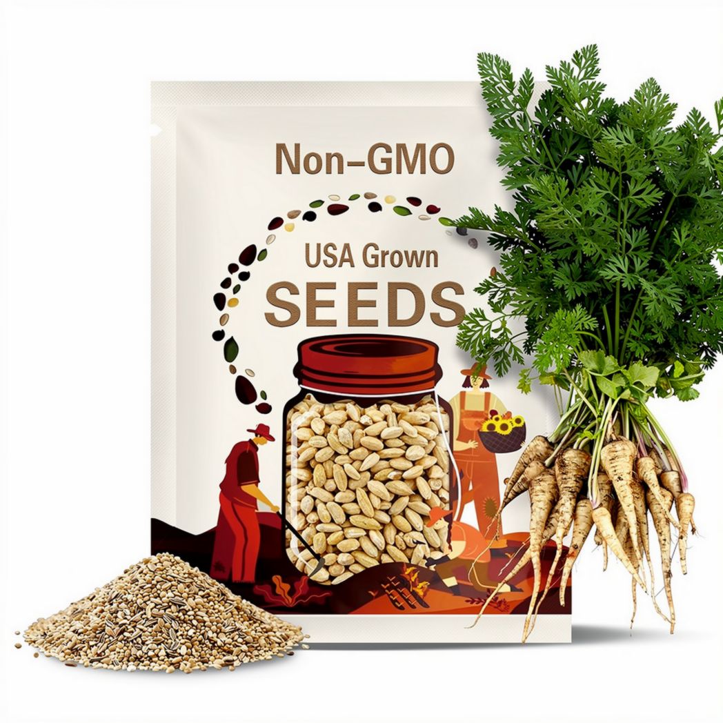 Parsnip Seeds - Organic, Heirloom, Open Pollinated, Non GMO - Grow Indoors, Outdoors, In Grow Beds, Soil, Hydroponics & Aquaponics