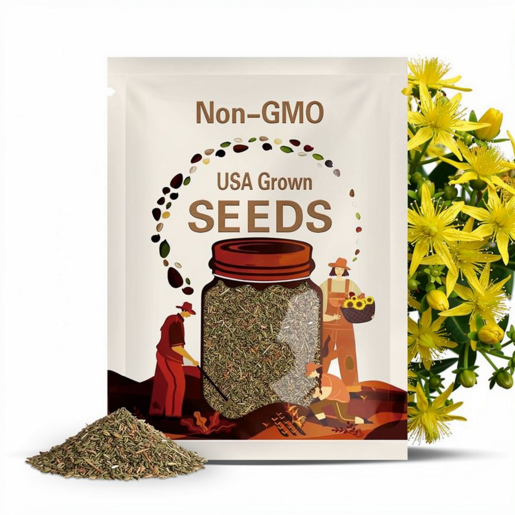 St. John’s Wort Seeds - Organic, Heirloom, Open Pollinated, Non GMO - Grow Indoors, Outdoors, In Pots, Grow Beds, Hydroponics & Aquaponics