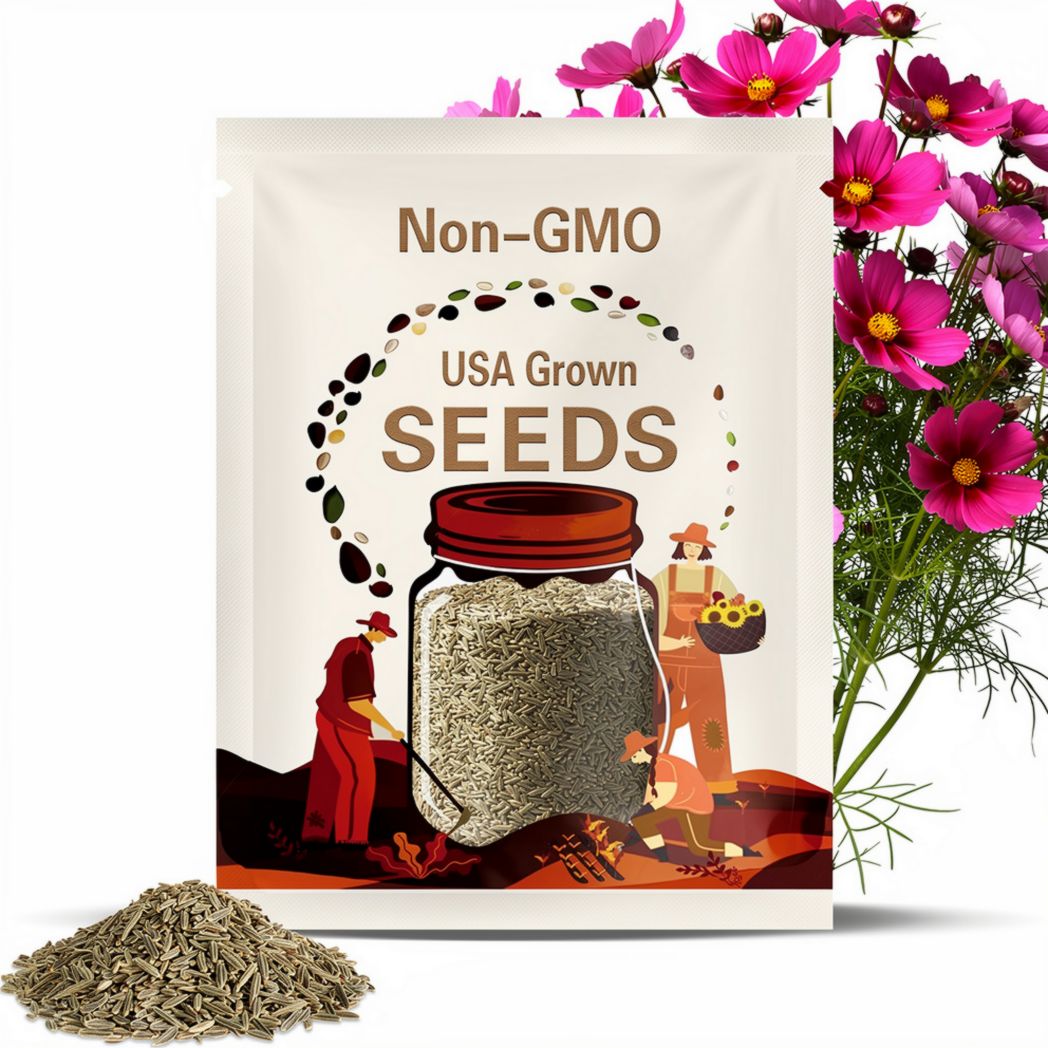 500 Cosmos Flower SEEDS "Radiance" - Premium Non-GMO, Open Pollinated, US Grown Seed
