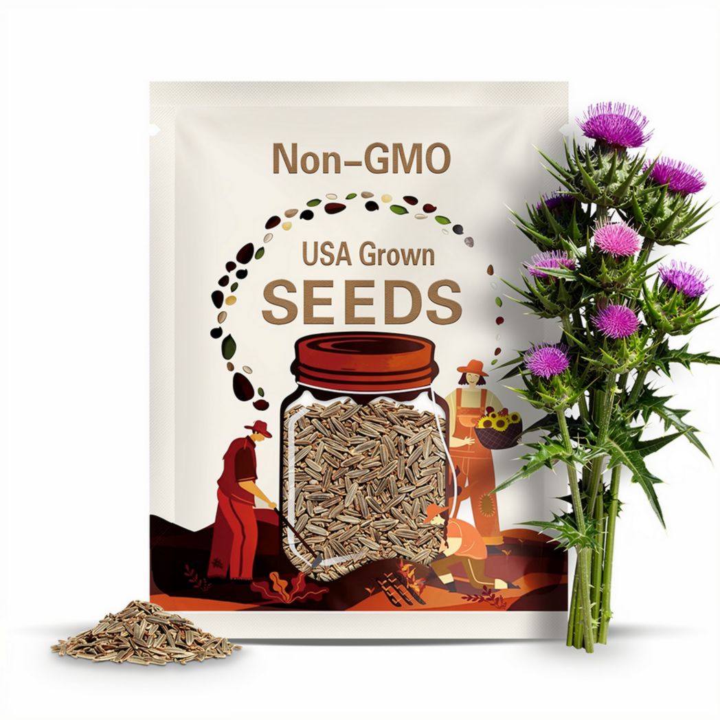Milk Thistle Seeds (Blessed Thistle) – Heirloom Medicinal & Culinary Herb, Purple Blooms, Hardy Annual (Silybum marianum) | 20 Seeds